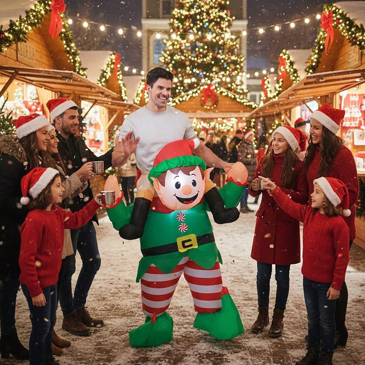 Inflatable Christmas elves Costume Adult, ride on elves Costume, Fancy Funny elves Costumes Christmas Halloween Blow up Costumes