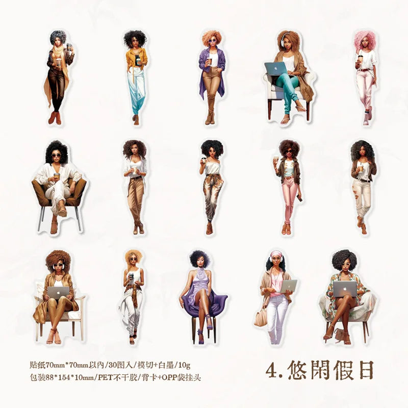 30pcs/1lot Kawaii Stationery Stickers Lifestyle Magazine Junk Journaling Decorative Mobile Scrapbooking for stickers Scrapbook