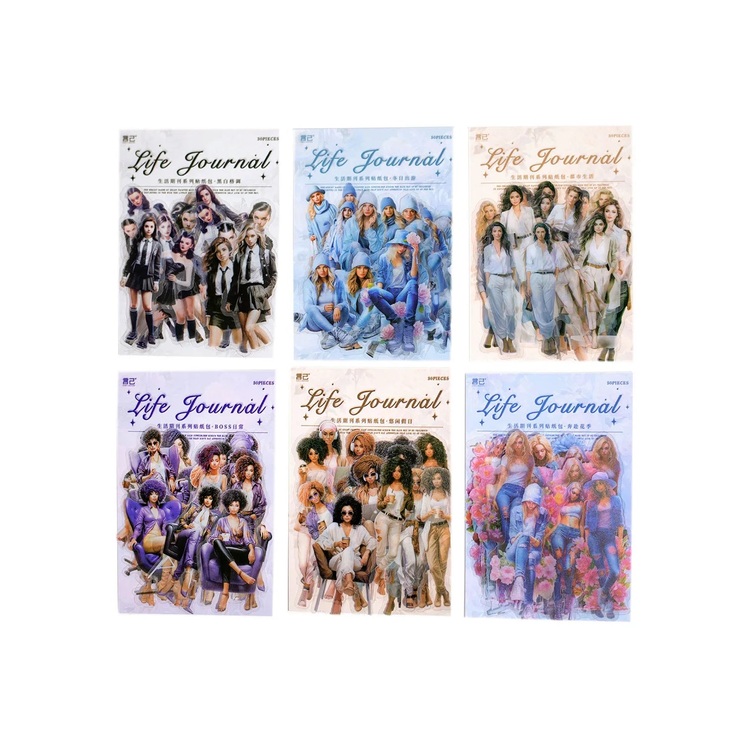 30pcs/1lot Kawaii Stationery Stickers Lifestyle Magazine Junk Journaling Decorative Mobile Scrapbooking for stickers Scrapbook